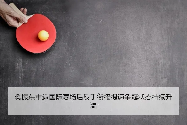 樊振东重返国际赛场后反手衔接提速争冠状态持续升温